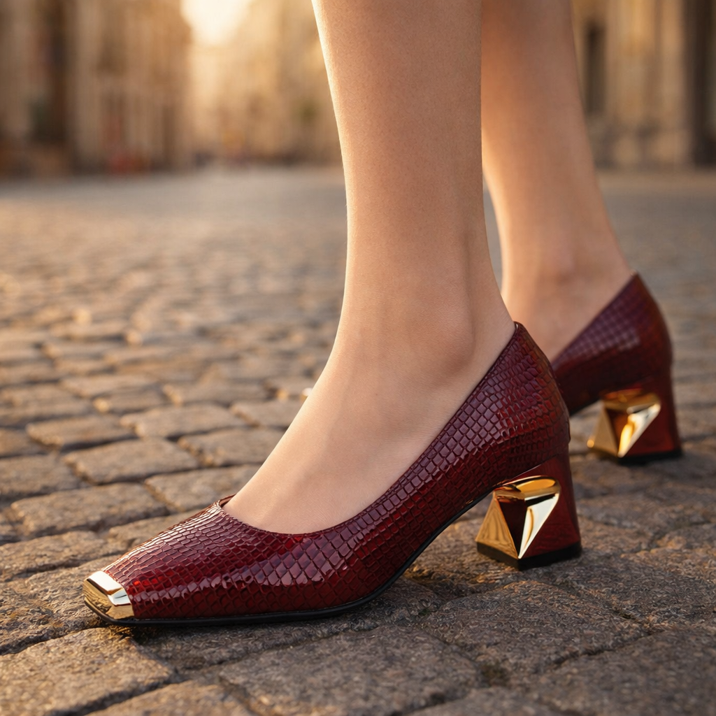 Aurea Crest Block Heels